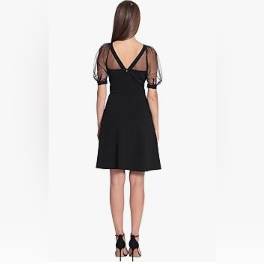 🔹 NWT Maggy London Black Fit & Flare Illusion Dress – Size 6 – Banded Ne… - Picture 5 of 5